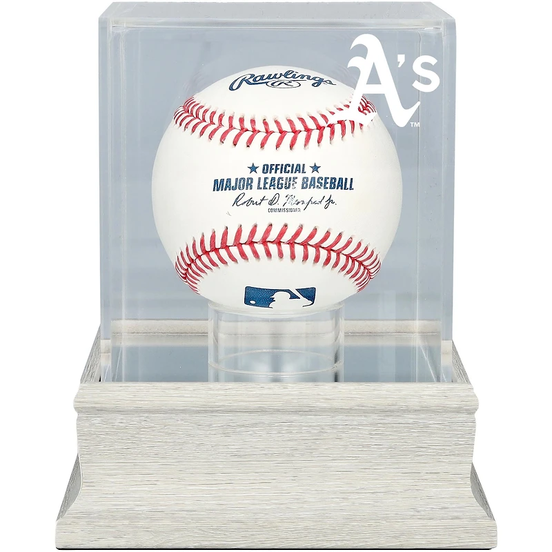 Athletics Slate Gray Logo Baseball Display Case - UV Protected