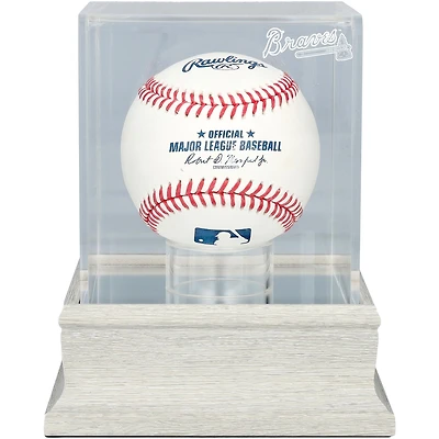 Atlanta Braves Slate Gray Logo Baseball Display Case - UV Protected