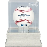 Atlanta Braves Slate Gray Logo Baseball Display Case - UV Protected