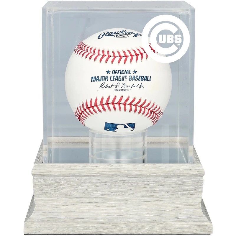 Chicago Cubs Slate Gray Logo Baseball Display Case - UV Protected