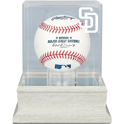 San Diego Padres Slate Gray Logo Baseball Display Case - UV Protected