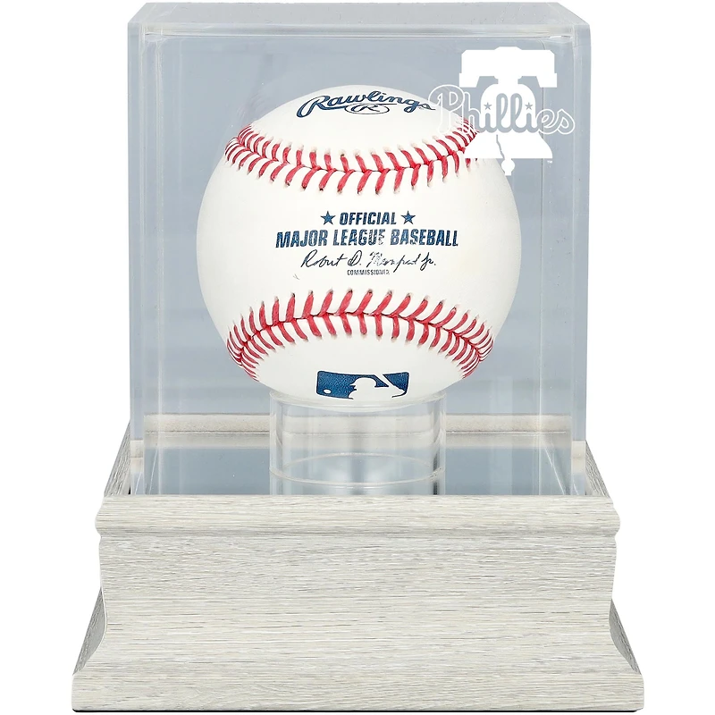 Philadelphia Phillies Slate Gray Logo Baseball Display Case - UV Protected