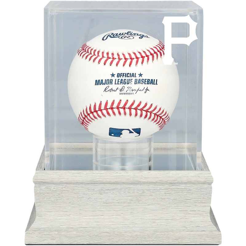 Pittsburgh Pirates Slate Gray Logo Baseball Display Case - UV Protected