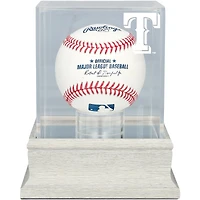 Texas Rangers Slate Gray Logo Baseball Display Case - UV Protected