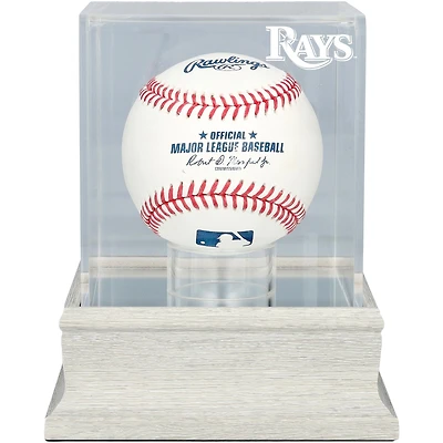 Tampa Bay Rays Slate Gray Logo Baseball Display Case - UV Protected
