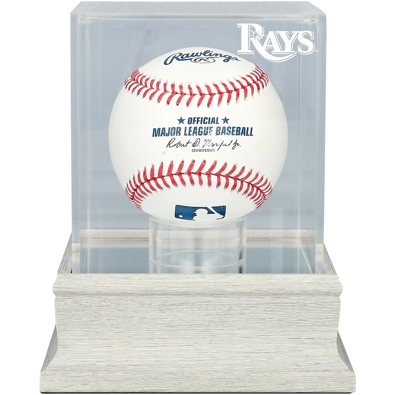 Tampa Bay Rays Slate Gray Logo Baseball Display Case - UV Protected