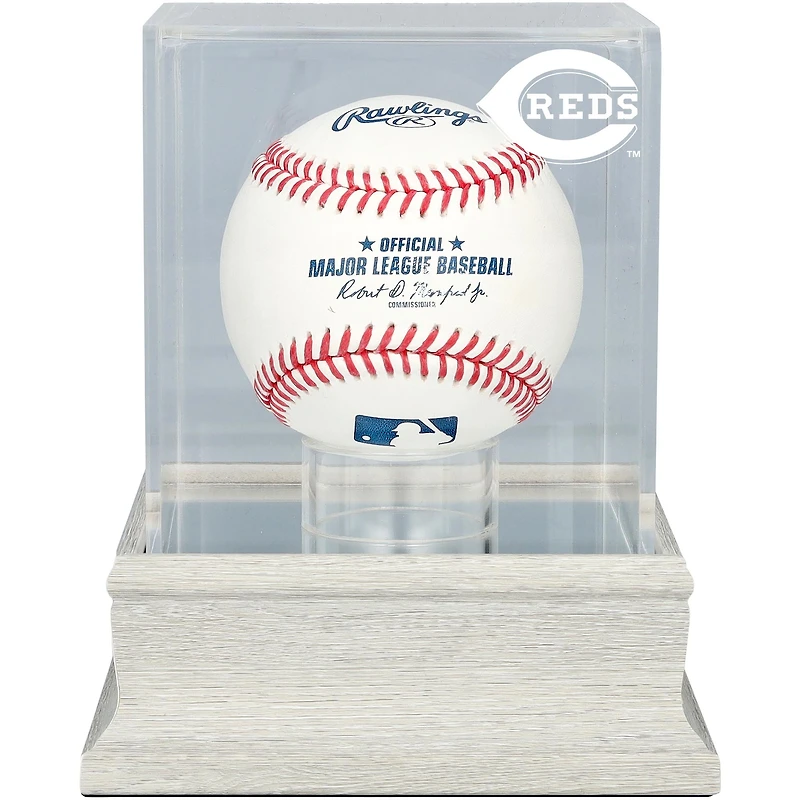 Cincinnati Reds Slate Gray Logo Baseball Display Case - UV Protected