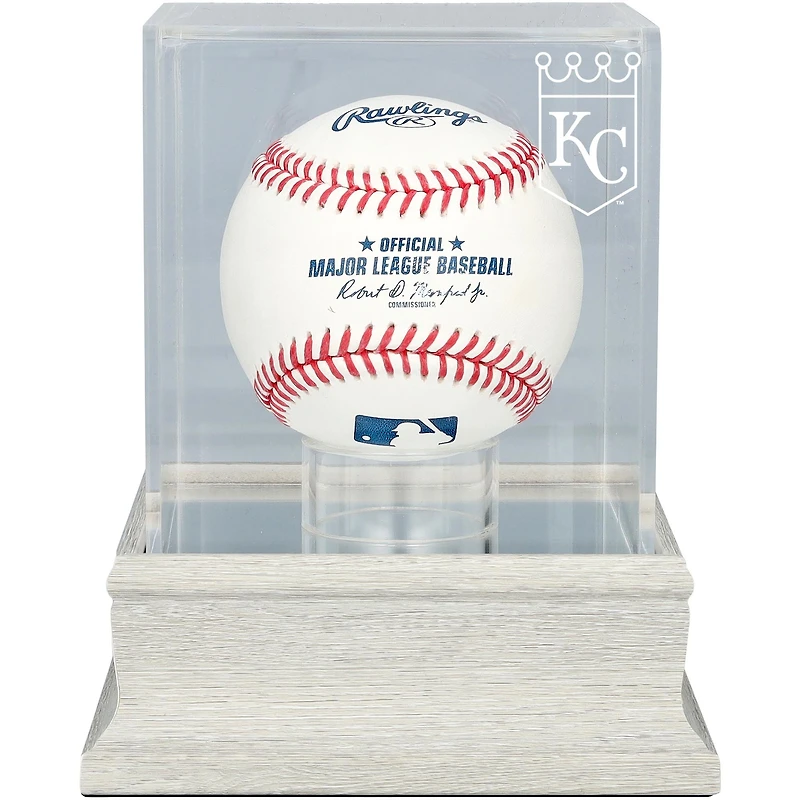 Kansas City Royals Slate Gray Logo Baseball Display Case - UV Protected