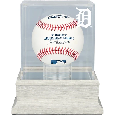 Detroit Tigers Slate Gray Logo Baseball Display Case - UV Protected