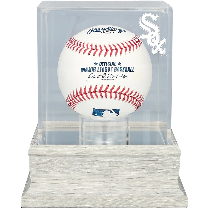 Chicago White Sox Slate Gray Logo Baseball Display Case - UV Protected