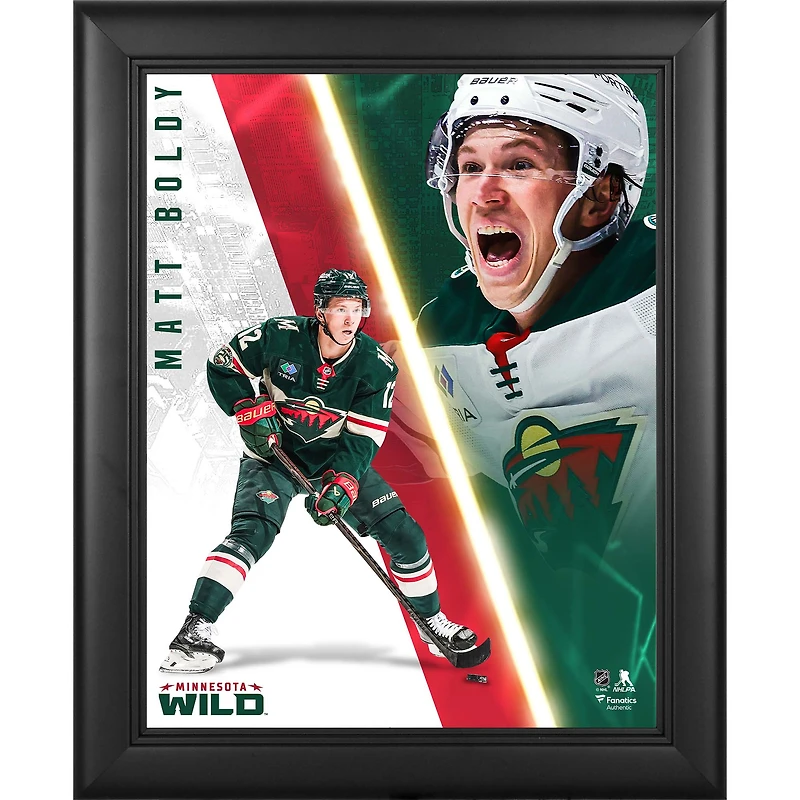Matthew Boldy Minnesota Wild Framed 13" x 16" Radiance Collage