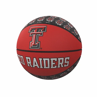 Logo Brands Texas Tech Red Raiders Repeating Logo Mini-Size Rubber Basketball