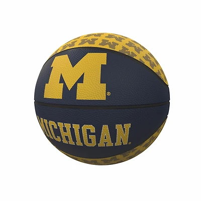 Logo Brands Michigan Wolverines Repeating Logo Mini-Size Rubber Basketball