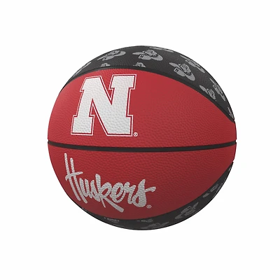 Logo Brands Nebraska Huskers Repeating Logo Mini-Size Rubber Basketball