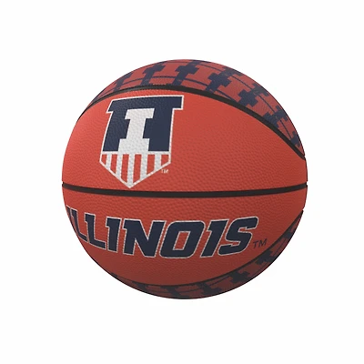 Logo Brands Illinois Fighting Illini Repeating Logo Mini-Size Rubber Basketball