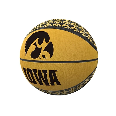 Logo Brands Iowa Hawkeyes Repeating Logo Mini-Size Rubber Basketball