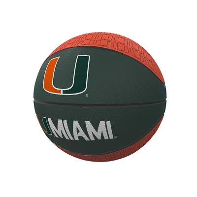 Logo Brands Miami Hurricanes Repeating Logo Mini-Size Rubber Basketball