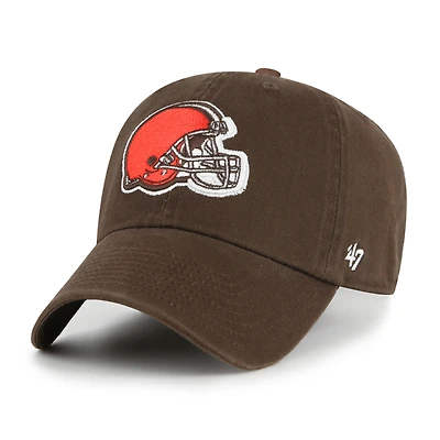 Men's '47 Brown Cleveland Browns Primary Logo Clean Up Adjustable Hat
