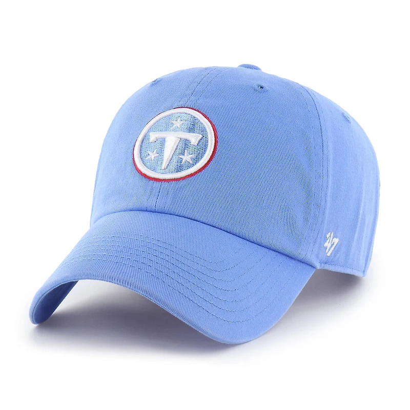 Men's '47 Light Blue Tennessee Titans Primary Logo Clean Up Adjustable Hat
