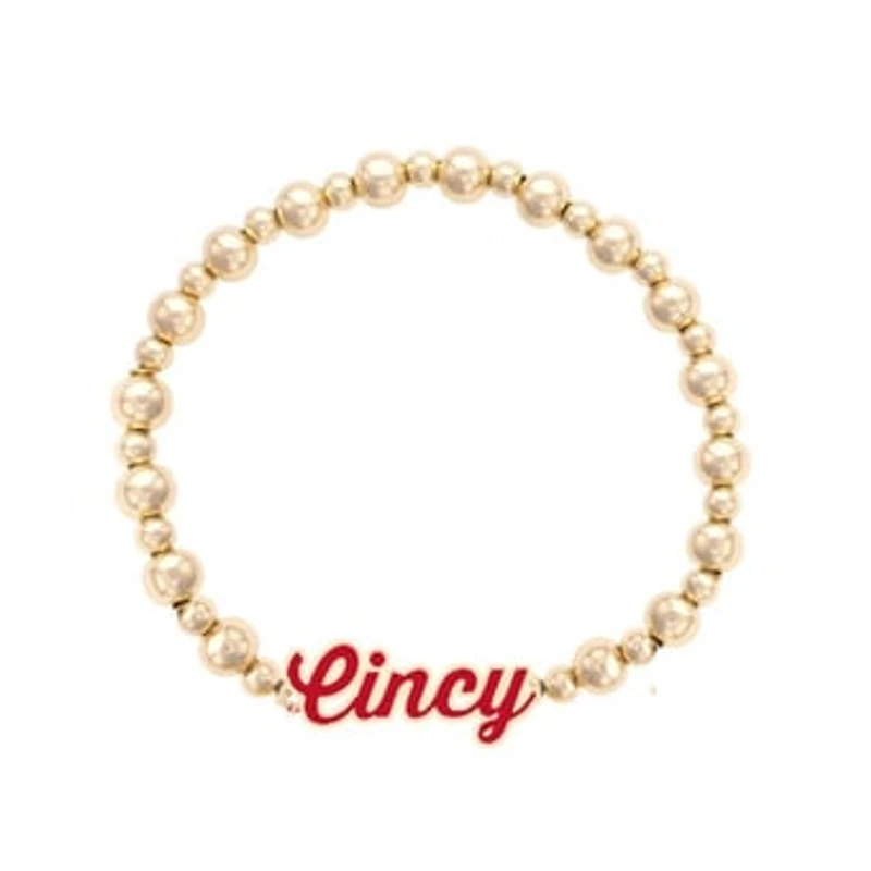 Women's CANVAS Style Cincinnati Bearcats Enamel Autograph Stretch Bracelet