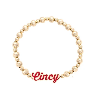 Women's CANVAS Style Cincinnati Bearcats Enamel Autograph Stretch Bracelet