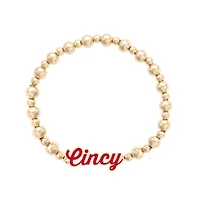 Women's CANVAS Style Cincinnati Bearcats Enamel Autograph Stretch Bracelet