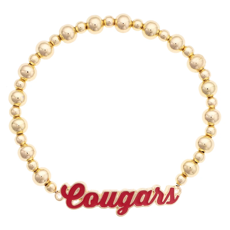 Women's CANVAS Style Houston Cougars Enamel Autograph Stretch Bracelet