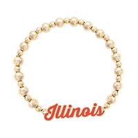Women's CANVAS Style Illinois Fighting Illini Enamel Autograph Stretch Bracelet