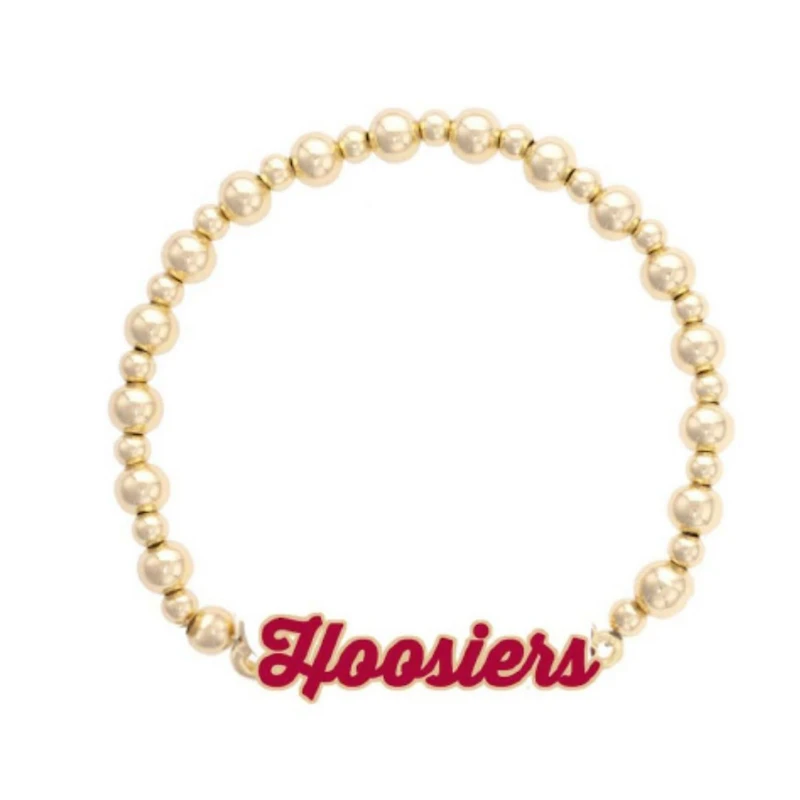 Women's CANVAS Style Indiana Hoosiers Enamel Autograph Stretch Bracelet