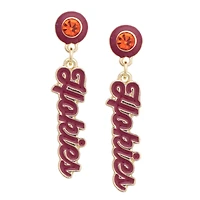 Women's CANVAS Style Virginia Tech Hokies Rhinestone Drop Autograph Enamel Earrings