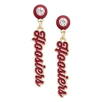 Women's CANVAS Style Indiana Hoosiers Rhinestone Drop Autograph Enamel Earrings