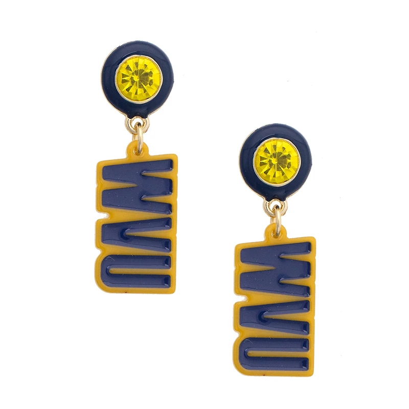 CANVAS Style West Virginia Mountaineers Block Letter Earrings