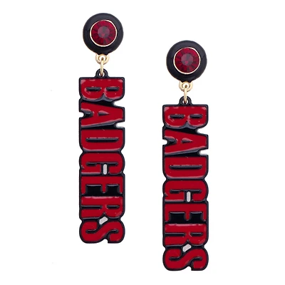 CANVAS Style Wisconsin Badgers Block Letter Earrings