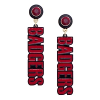 CANVAS Style Wisconsin Badgers Block Letter Earrings