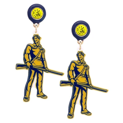 Women's CANVAS Style West Virginia Mountaineers Resin Earrings