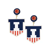 Women's CANVAS Style Illinois Fighting Illini Resin Earrings