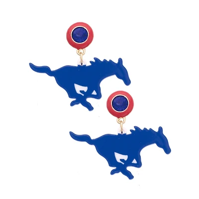 Women's CANVAS Style SMU Mustangs Resin Earrings