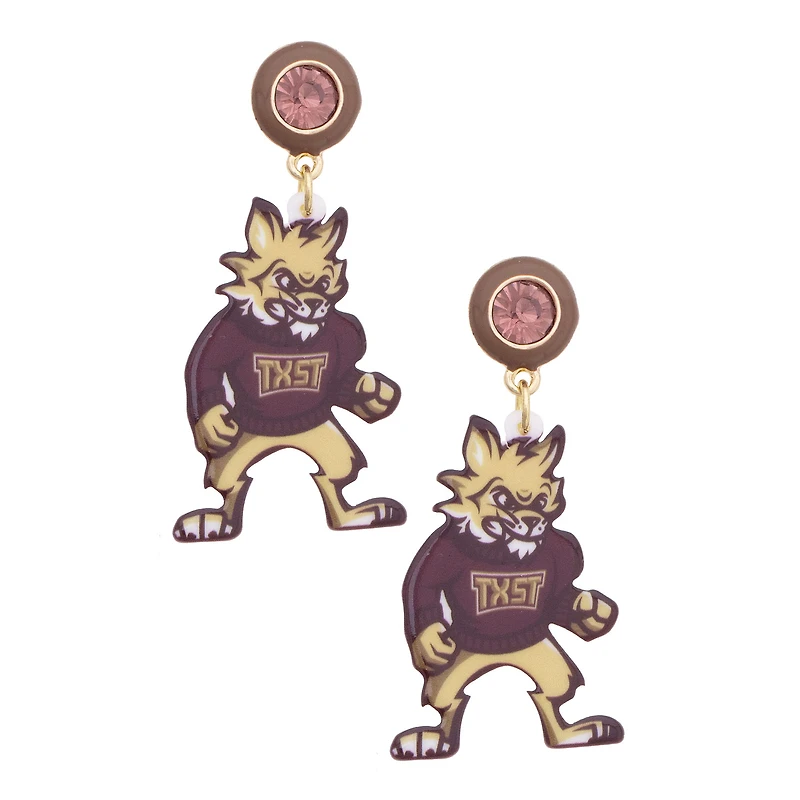 Women's CANVAS Style Texas State Bobcats Resin Earrings