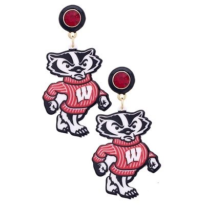 Women's CANVAS Style Wisconsin Badgers Resin Earrings
