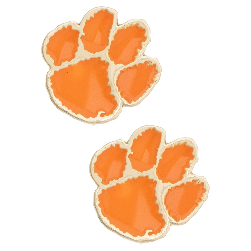 Women's CANVAS Style Clemson Tigers Logo Stud Earrings