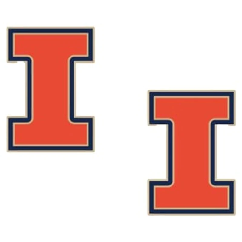 Women's CANVAS Style Illinois Fighting Illini Logo Stud Earrings
