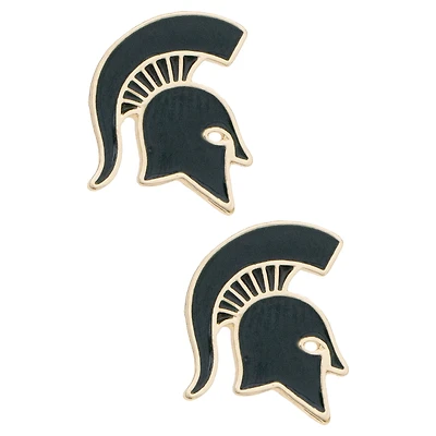 Women's CANVAS Style Michigan State Spartans Logo Stud Earrings