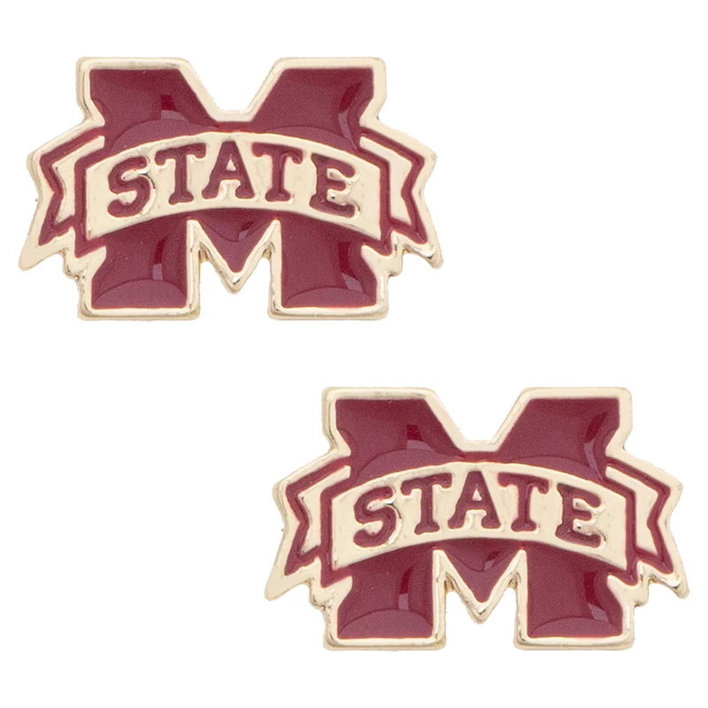 Women's CANVAS Style Mississippi State Bulldogs Logo Stud Earrings