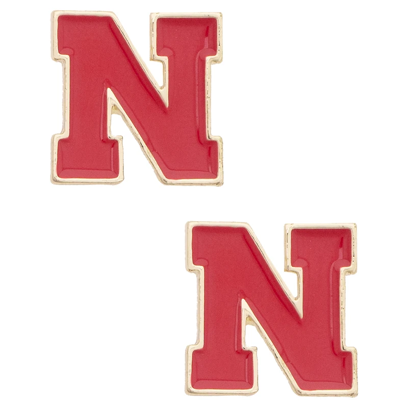 Women's CANVAS Style Nebraska Huskers Logo Stud Earrings