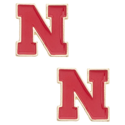 Women's CANVAS Style Nebraska Huskers Logo Stud Earrings