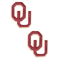Women's CANVAS Style Oklahoma Sooners Logo Stud Earrings