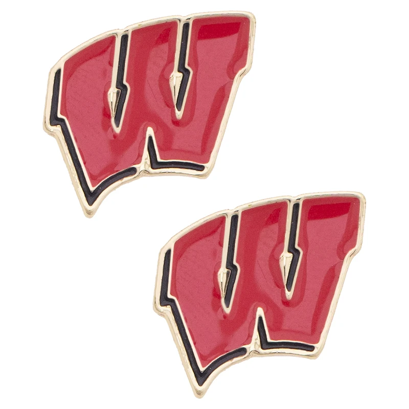Women's CANVAS Style Wisconsin Badgers Logo Stud Earrings