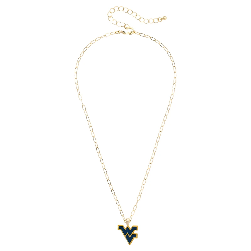 Women's CANVAS Style West Virginia Mountaineers 18K Gold-Plated Enamel Pendant Necklace