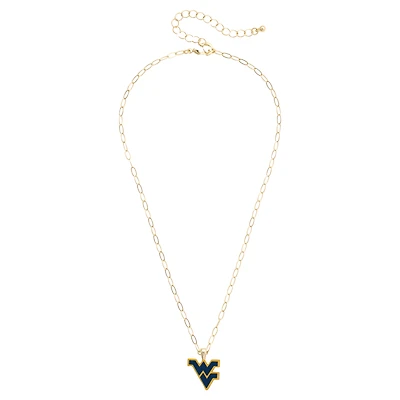Women's CANVAS Style West Virginia Mountaineers 18K Gold-Plated Enamel Pendant Necklace