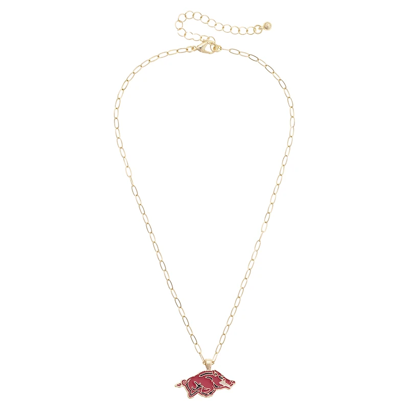 Women's CANVAS Style Arkansas Razorbacks 18K Gold-Plated Enamel Pendant Necklace